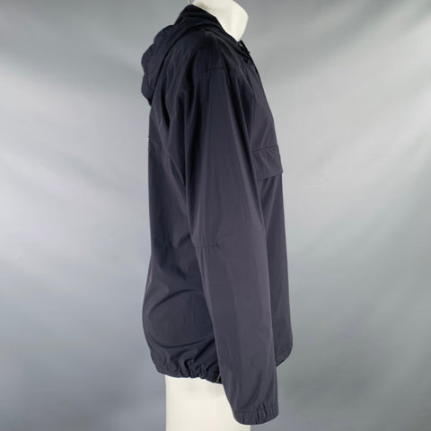 THEORY Size S Black Nylon Blend Zip Pockets Jacket