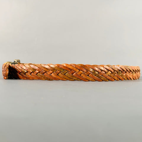 TRAFALGAR Size 34 Brown Black Braided Leather Belt