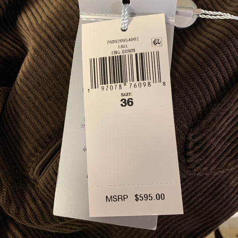 RALPH LAUREN Size 36 Brown Corduroy Cotton Straight Leg Pants