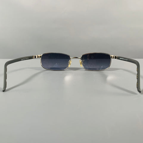 EMPORIO ARMANI Grey Silver Acetate Metal Rectangle Sunglasses