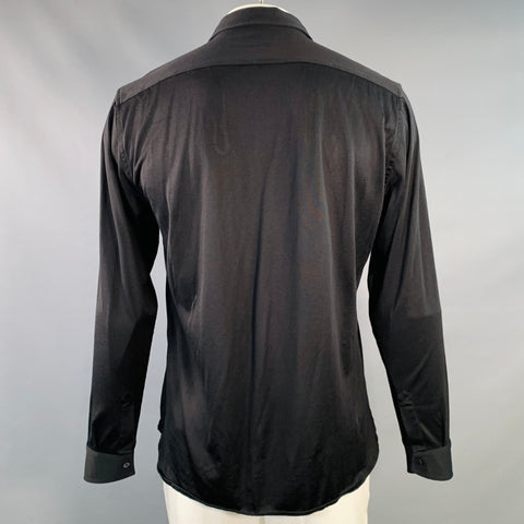 TOM FORD Size XXL Black Triacetate Blend Cutaway Long Sleeve Shirt