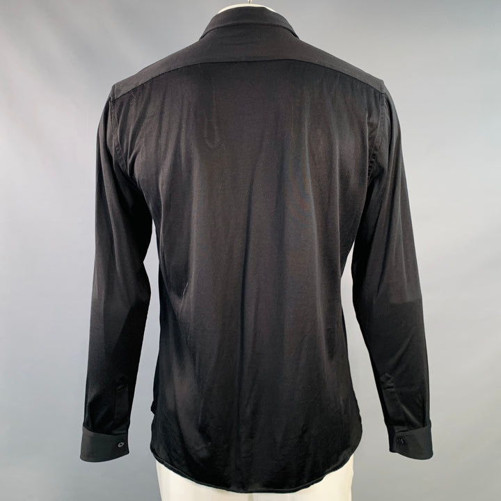 TOM FORD Size XXL Black Triacetate Blend Cutaway Long Sleeve Shirt