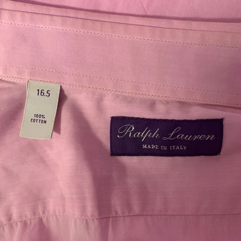 RALPH LAUREN Size XL Pink Cotton Pointed Collar Long Sleeve Shirt