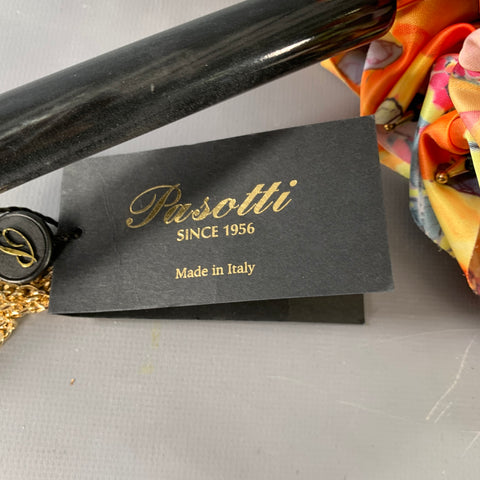 PASSOTI Black Multi Color Floral Umbrella