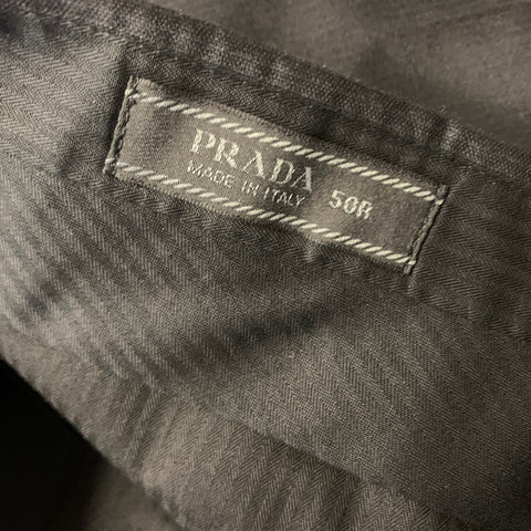 PRADA Chest Size 42 Black UAF367 Pinstripe Wool Notch Lapel 34 32 Suit