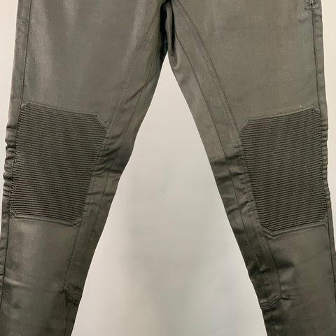 BELSTAFF Size 34 Black Twill Cotton Blend Straight Zip Fly Biker Jeans