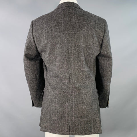 RALPH LAUREN Size 38 Regular Black Nailhead Wool Sport Coat