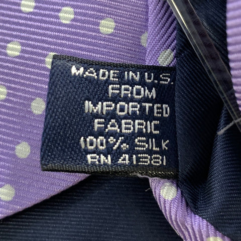 POLO Purple White Polka Dot Silk Tie
