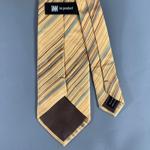 ISSEY MIYAKE Yellow Blue Geometric Silk Tie