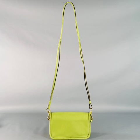 COACH Limited Edition  Lime Green Gold Cowhide Leather Crossbody Handbag