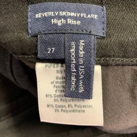VERONICA BEARD Size 27 Beverly Black Cotton Blend High Waisted Skinny Flared Jeans
