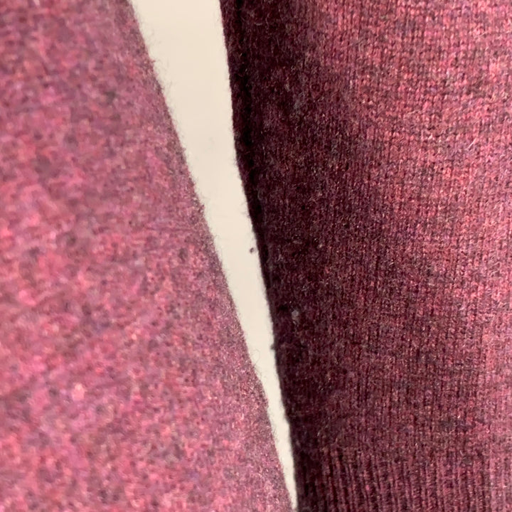 FORTE Size XS Purple Maroon Melange Cashmere V-Neck Mini Sweater Dress