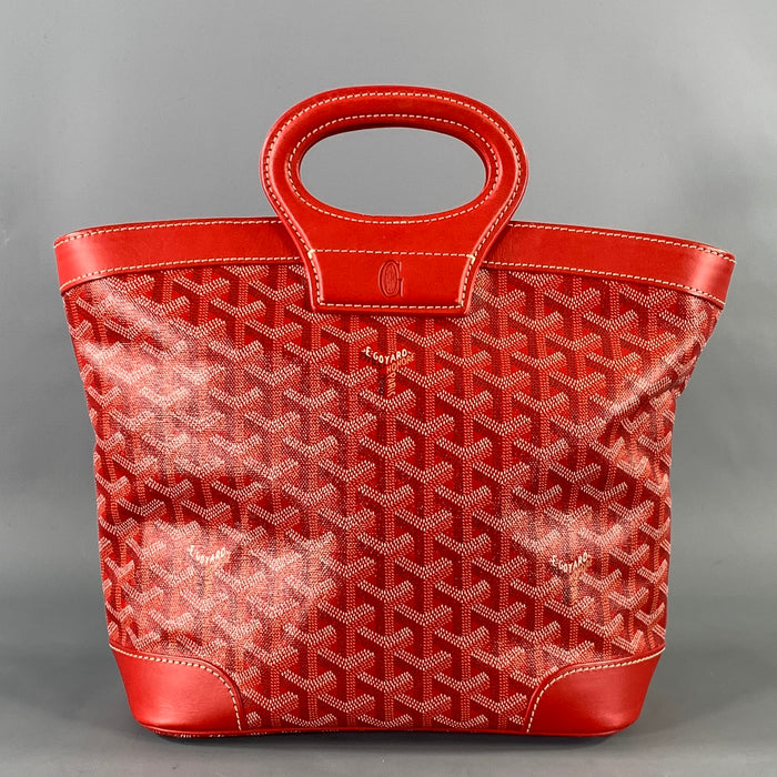 GOYARD BELUGA Red Monogram Canvas Leather Top Handles Handbag