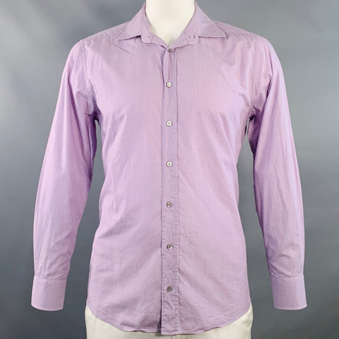 GUCCI Size L Purple Cotton Button Up Long Sleeve Shirt