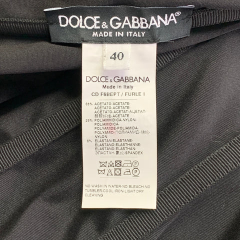 DOLCE & GABBANA KIM Size 4 Black White Acetate Blend Strapless Cargo Jumpsuit