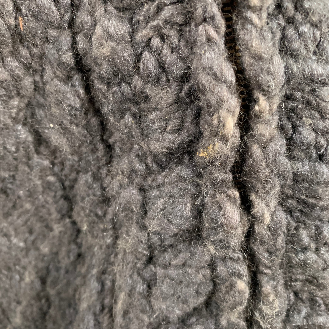 STELLA McCARTNEY Size S Black Grey Wool Silk Ombre Chunky Knit Zip Up Coat