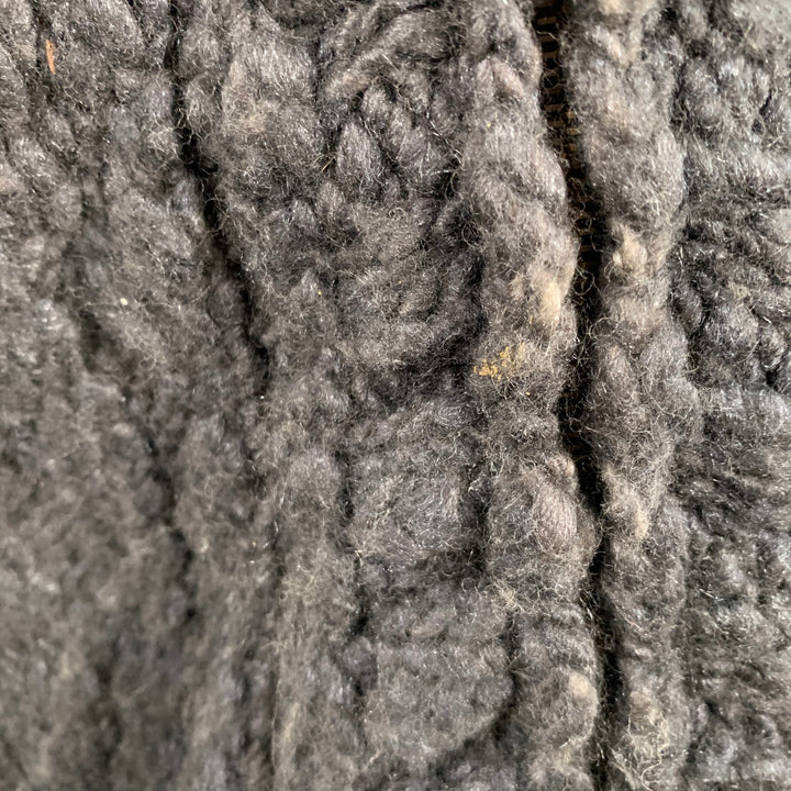 STELLA McCARTNEY Size S Black Grey Wool Silk Ombre Chunky Knit Zip Up Coat