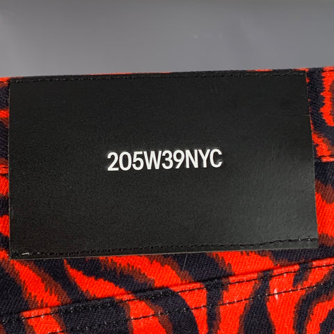 CALVIN KLEIN 205W39NYC Size 30 Red Black Zebra Cotton Blend Casual Pants