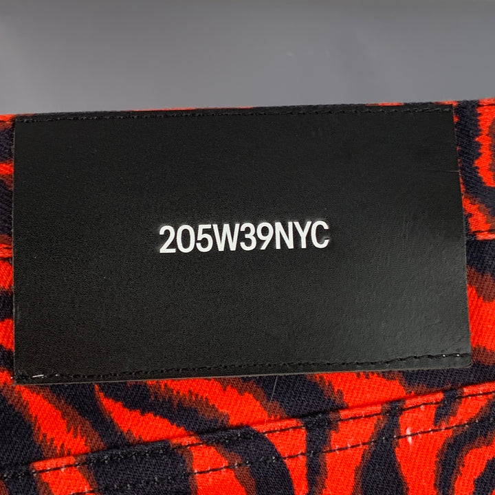 CALVIN KLEIN 205W39NYC Size 30 Red Black Zebra Cotton Blend Casual Pants