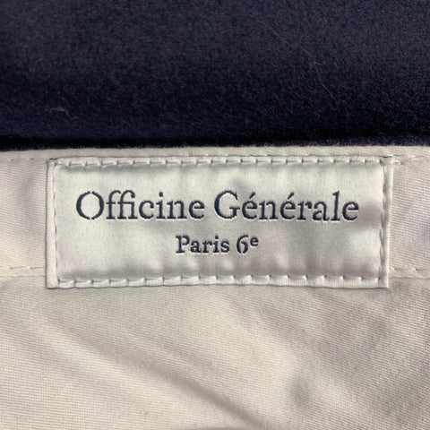 OFFICINE GENERALE Size 32 Navy Wool Pleated Belted Casual Pants