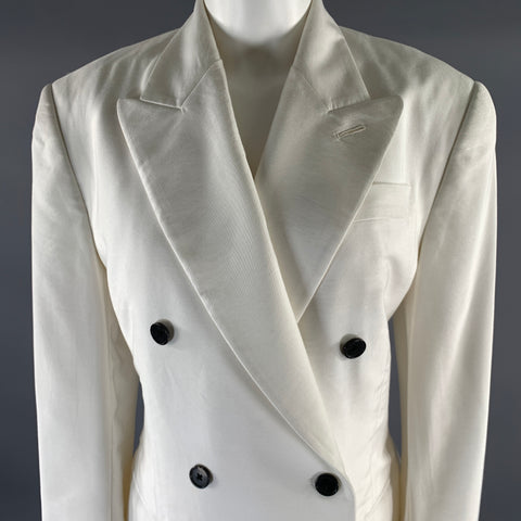 TOM FORD Size XS White Peak Lapel Double Breasted Blazer