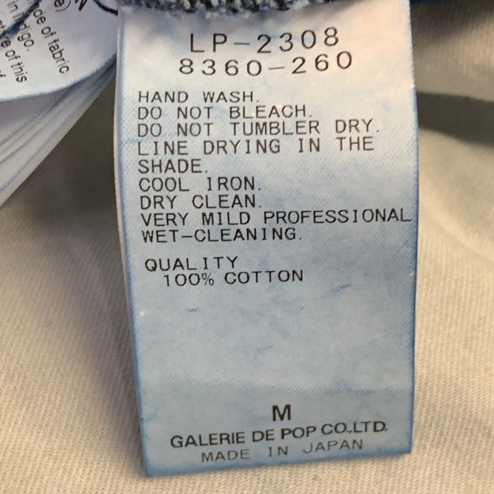 SAGE DE CRET Size M Indigo Cotton Pleated Elastic Waistband Casual Pants