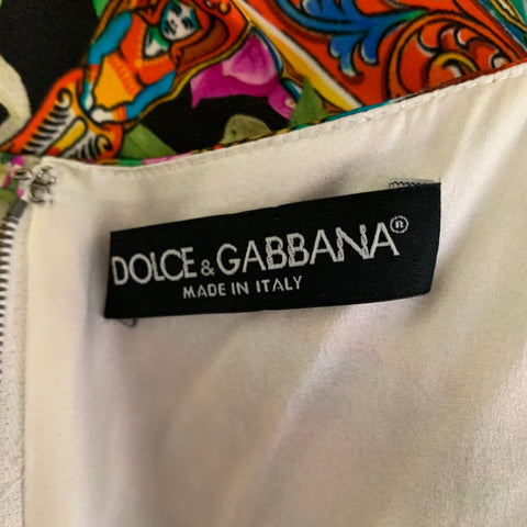 DOLCE & GABBANA Size M Pink Multi-Color Silk Blend Floral Blouson Dress