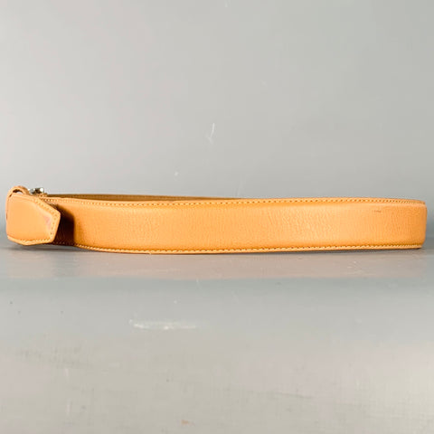NEIMAN MARCUS Size 32 Camel Silver Leather Belt