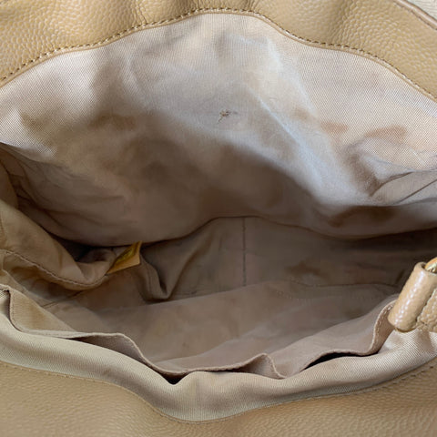 CHANEL Vintage GST Caviar Grand Shopping Tote Beige Gold Quilted Leather Handbag