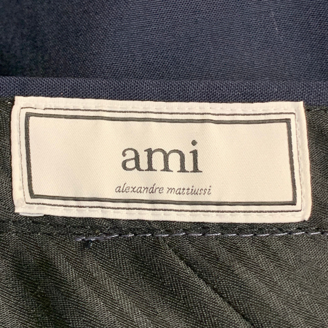 AMI by ALEXANDRE MATTIUSSI Size 30 Navy Wool Tapered Zip Fly Dress Pants