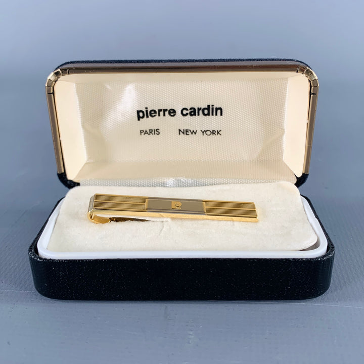 PIERRE CARDIN Gold Engraved Metal Tie Clip