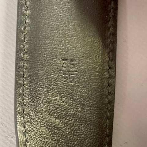 RALPH LAUREN Size 36 Black Silver Leather Belt