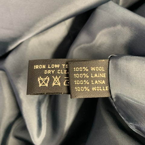RALPH LAUREN Size M Grey Blue Wool Paisley Hidden Buttons Coat