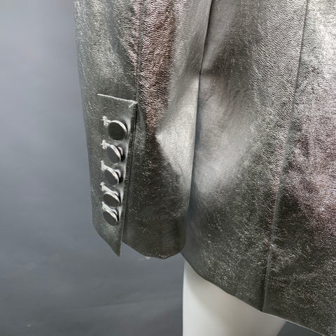 A.L.C. Size XS Silver Viscose Blend Metallic Jacket Blazer
