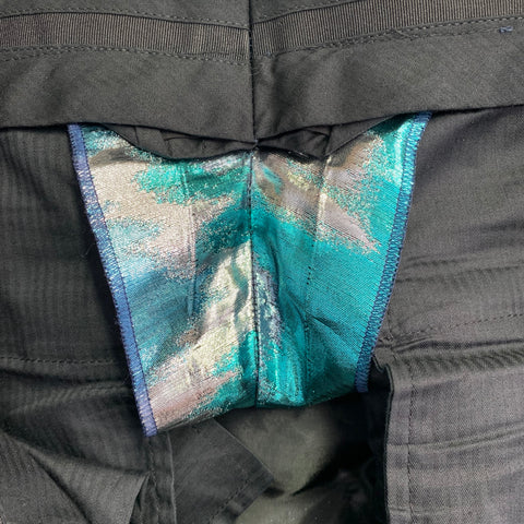 DOLCE & GABBANA Silicia Size 46 Blue Silver Metallic Marbled Polyester Silk 3 Piece Suit