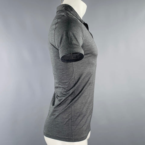 PRADA Polo à Manches Courtes Scintillant Gris Taille S