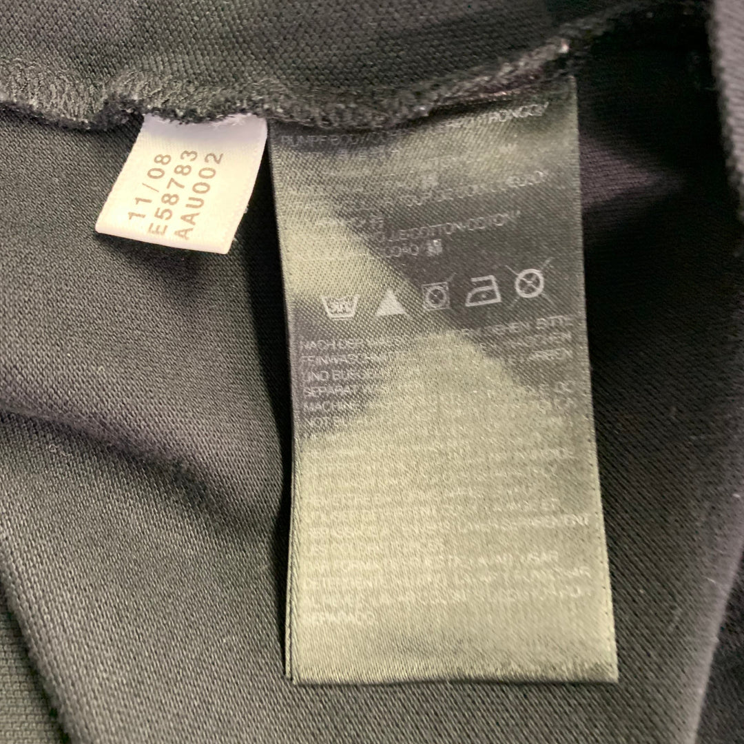 Y-3 Size M Black Cotton One Pocket Half Placket Polo
