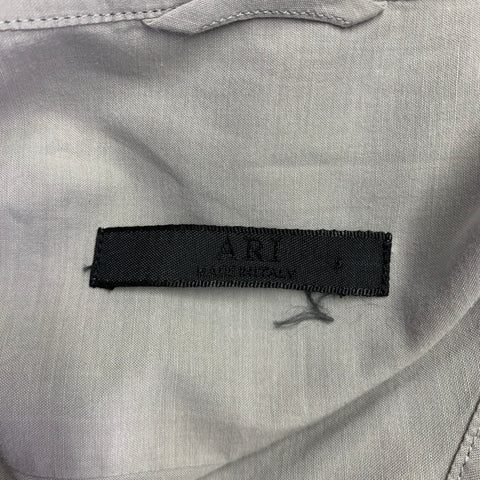 ARI Size L Grey Cotton Patch Pockets Long Sleeve Shirt