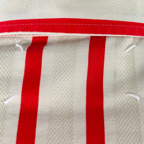MARTIN MARGIELA Size L Beige Red Stripe Cotton Button Down Long Sleeve Shirt