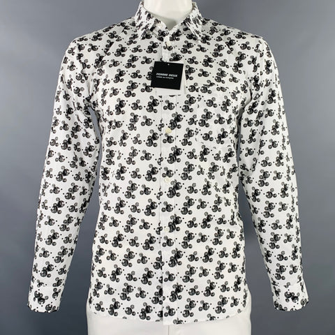 Chemise à manches longues en coton blanc et noir COMME des GARÇONS HOMME Taille L Mickey Mouse