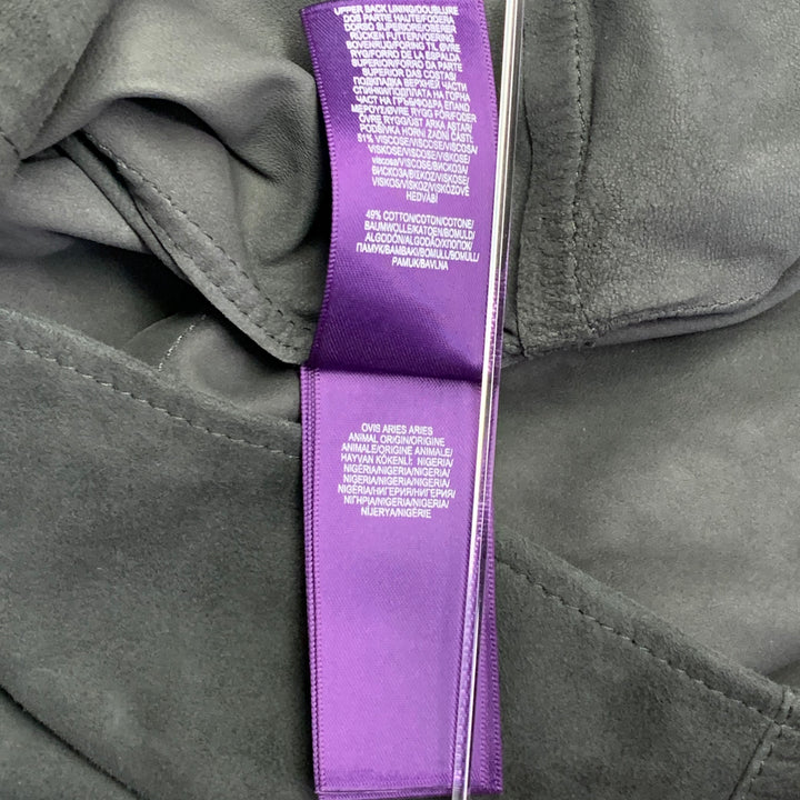 RALPH LAUREN Size L Grey Suede Two Pockets Long Sleeve Shirt