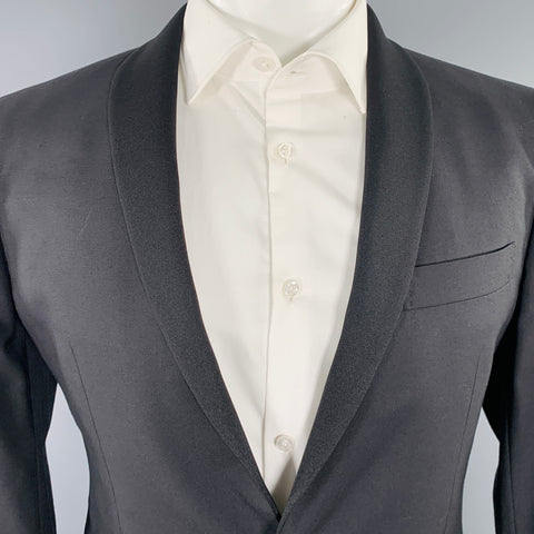 TAGLIATORE Size 38 Black Wool Shawl Collar Sport Coat