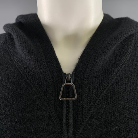 AKRIS Size M Black Cashmere Hoodie Cardigan