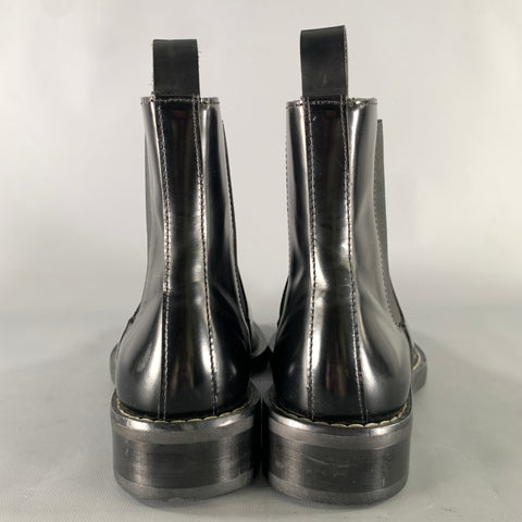 AMI by ALEXANDRE MATTIUSSI Size 7 Black Leather Pull On Boots