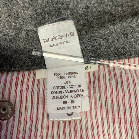 BRUNELLO CUCINELLI Taille 32 Gris Chiné Laine Boutons Braguette Pantalon Décontracté