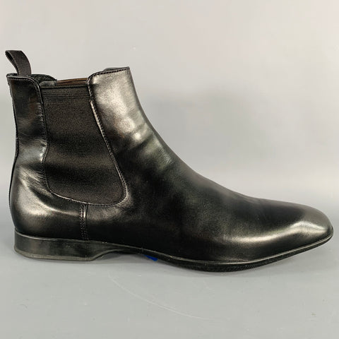 PRADA Size 8.5 Black Leather Chelsea Ankle Boots
