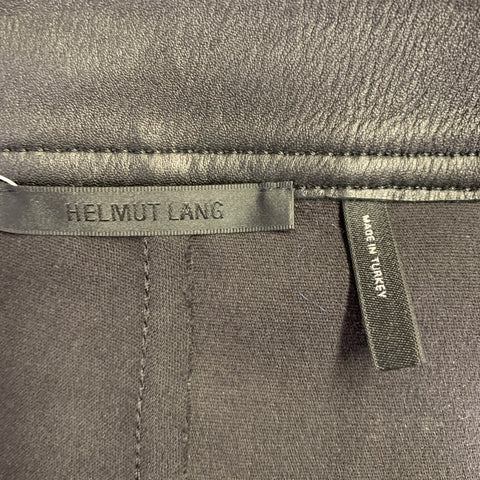 HELMUT LANG Size 6 Black Leather Lambskin Straight Casual Pants