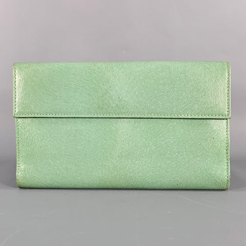 FENDI Green Embossed Leather Wallet