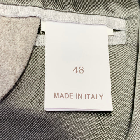 BRUNELLO CUCINELLI Size 38 Light Grey Wool Cashmere Silk Peak Lapel Sport Coat