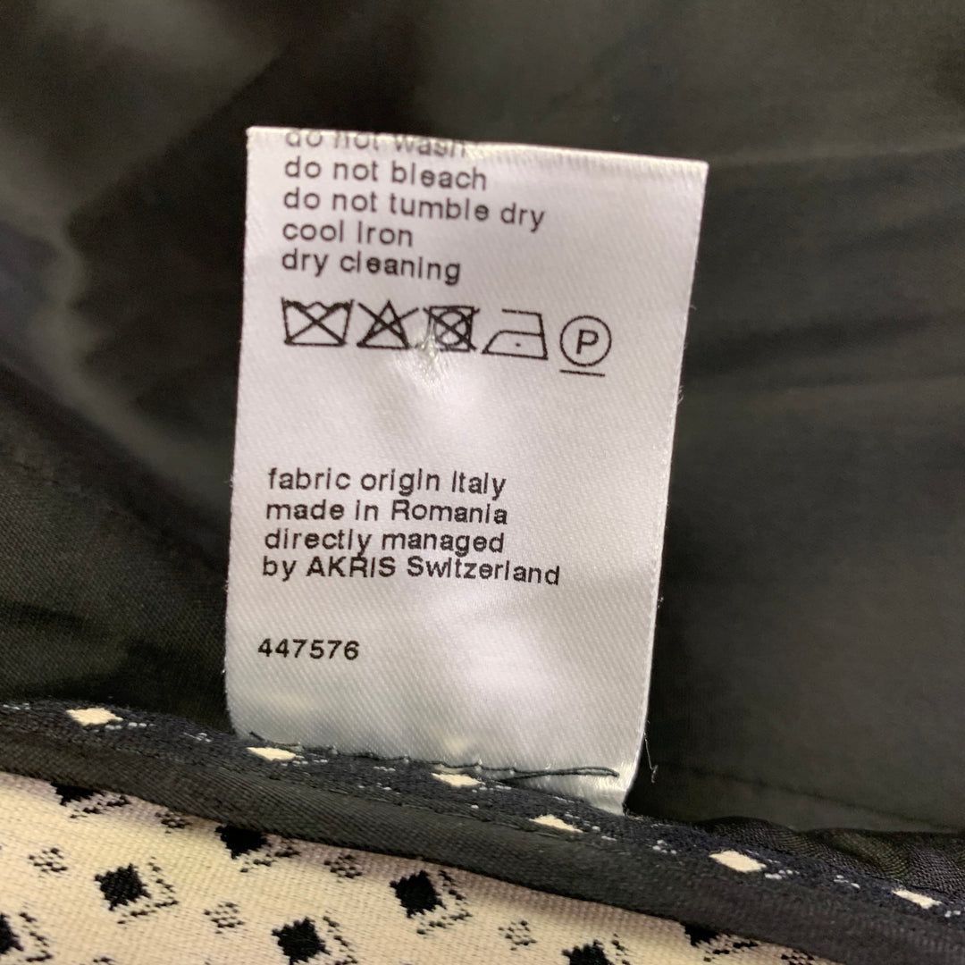 AKRIS Size 10 Black White Cotton Blend Geometric Blazer